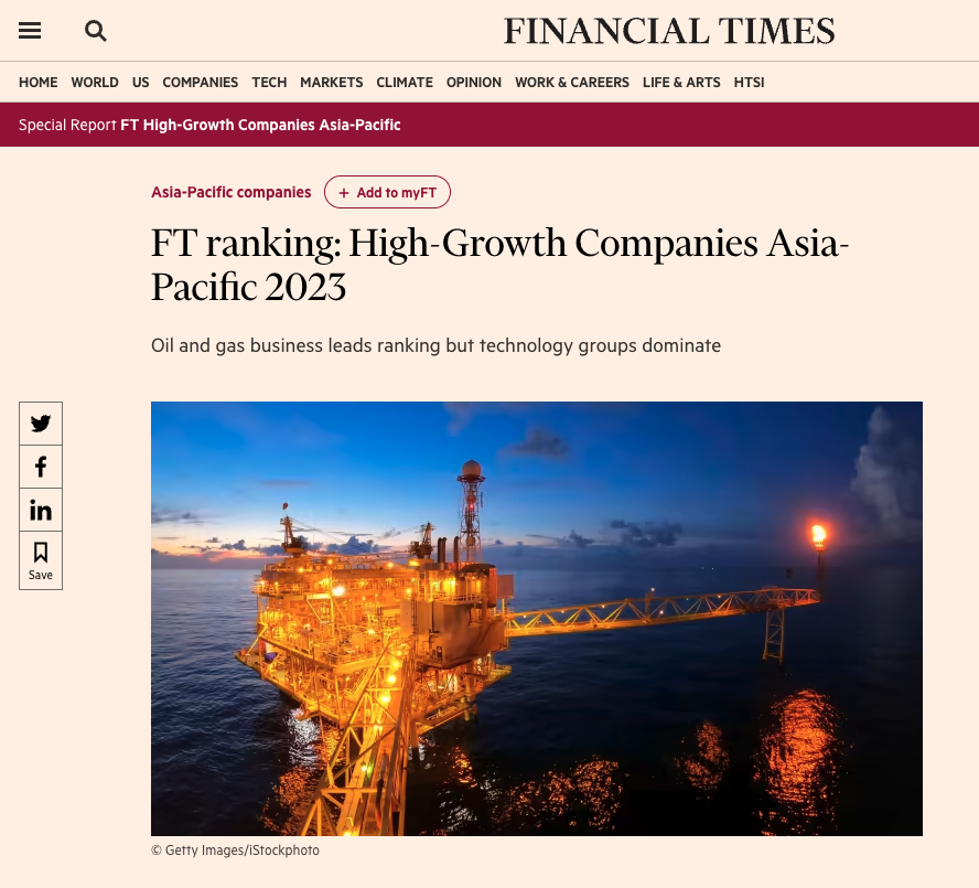IGL Financial Times 2023 FT500 APAC